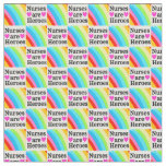 BEAUTIFUL LOVE HEARTS NURSES ARE HEROES FABRIC