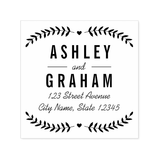 Beautiful Love Personalized Rubber Stamp (Design)