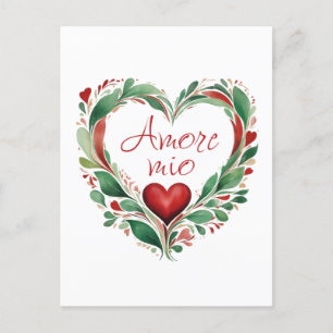 Beautiful Love Wreath Italian Colors Postcard