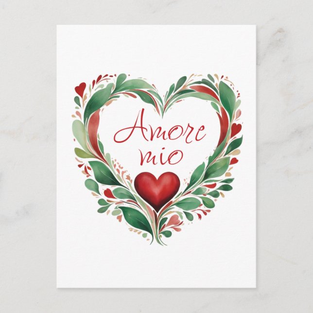 Beautiful Love Wreath Italian Colors Postcard (Front)