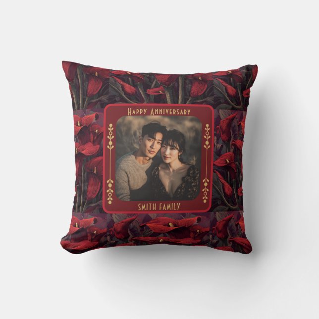 Beautiful Lovebird 1St Anniversary Throw Pillow  (Front)