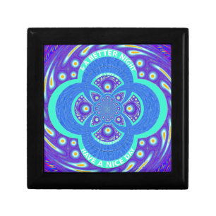 Beautiful Lovely African Blue Mandala Flora design Jewelry Box