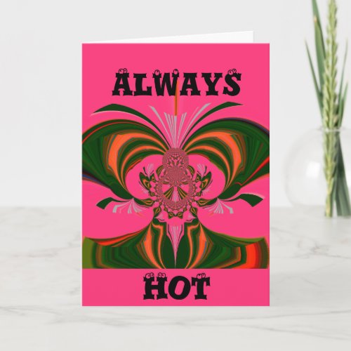 Beautiful Lovely African Hot Pink Red Golden Green Card