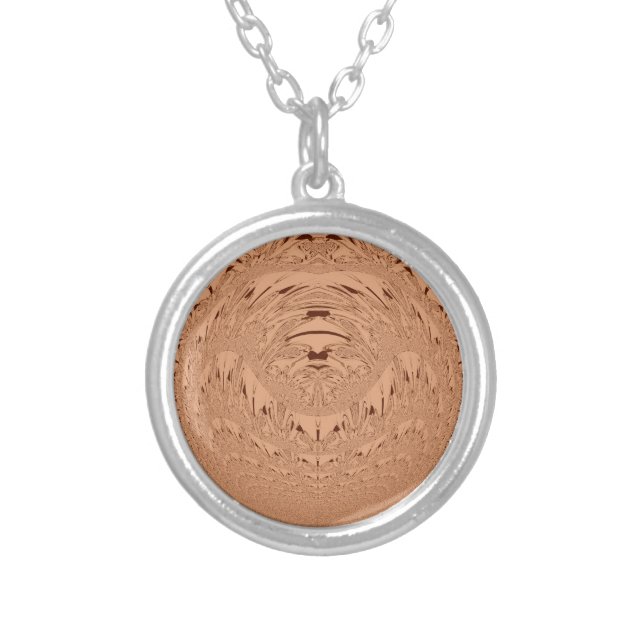 Beautiful Lovely African Lion head vector pattern  Silver Plated Necklace (Front)