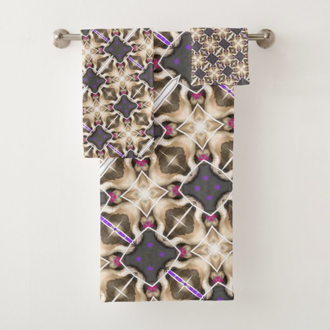 Beautiful Lovely African Serengeti Splendor vector Bath Towel Set (Insitu)