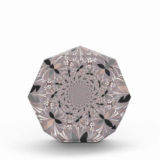 Beautiful lovely ash gray kaleidoscope seamless  acrylic award (Front)