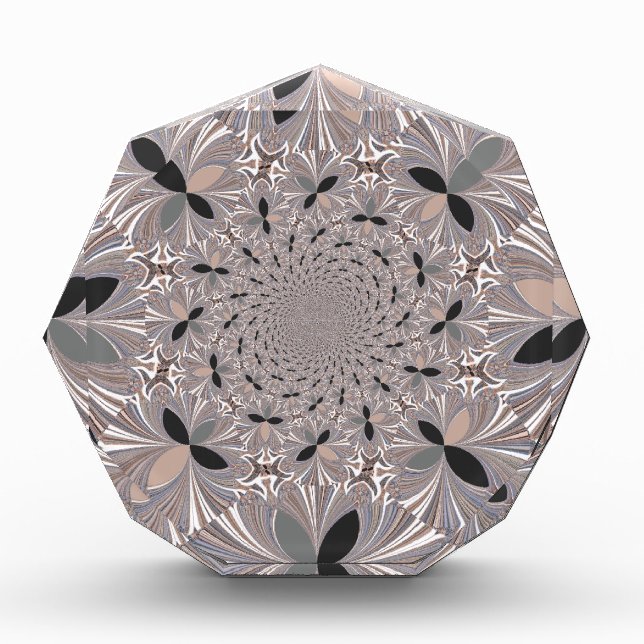 Beautiful lovely ash gray kaleidoscope seamless  acrylic award (Front)