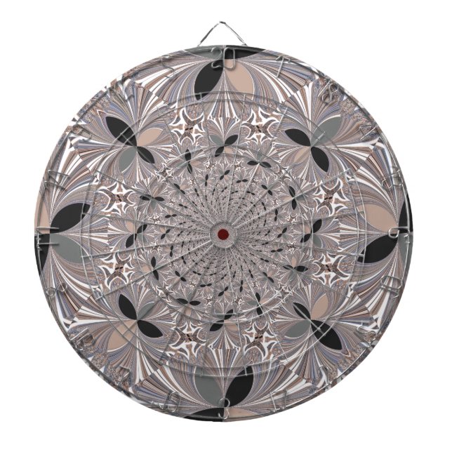 Beautiful lovely ash gray kaleidoscope seamless  dartboard (Front)