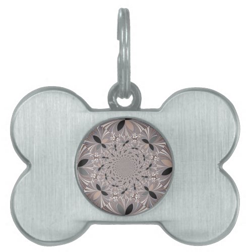 Beautiful lovely ash gray kaleidoscope seamless  pet ID tag