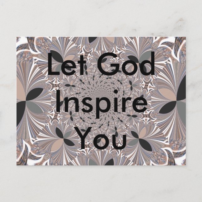 Beautiful lovely ash gray kaleidoscope seamless  postcard (Front)