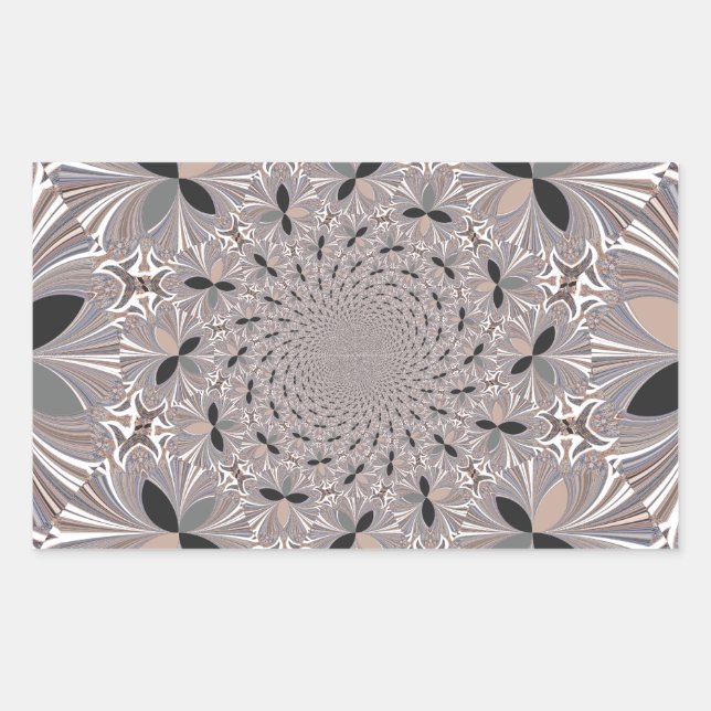 Beautiful lovely ash gray kaleidoscope seamless  rectangular sticker (Front)