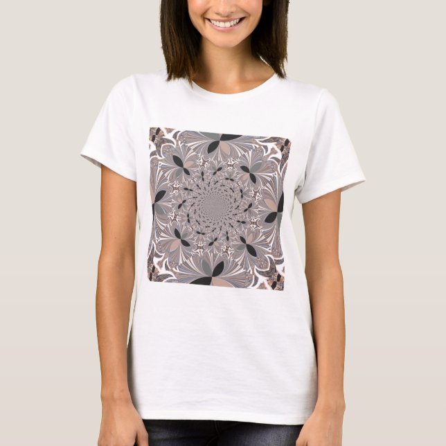 Beautiful lovely ash gray kaleidoscope seamless  T-Shirt (Front)