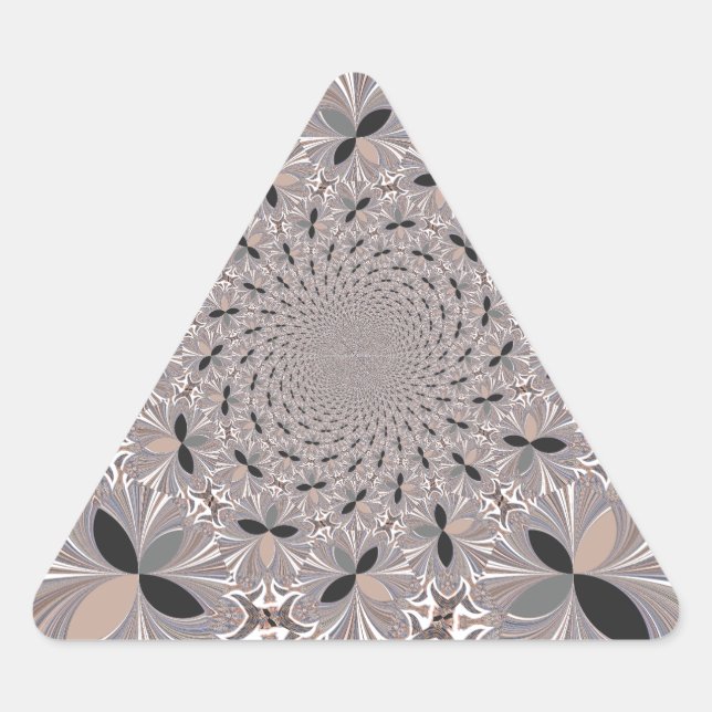 Beautiful lovely ash gray kaleidoscope seamless  triangle sticker (Front)