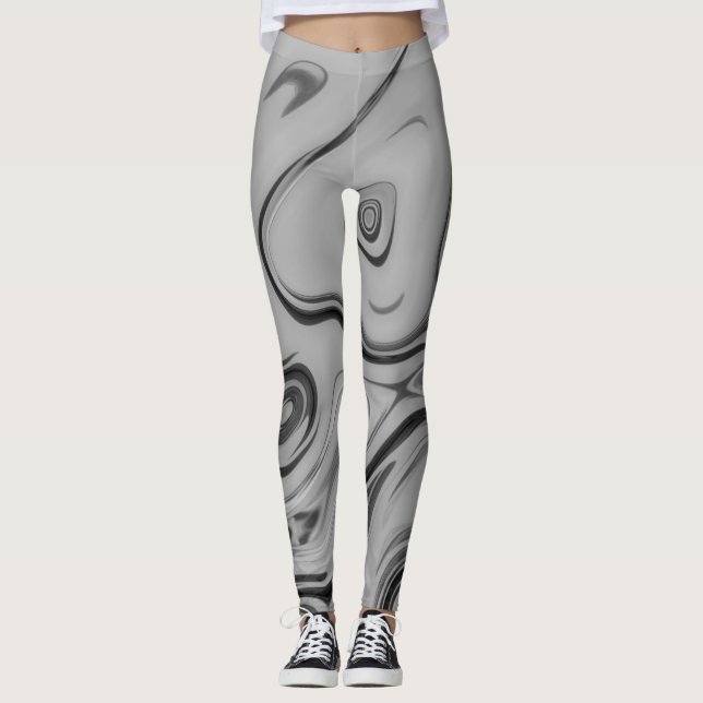  Beautiful Lovely Ash Gray Texture Color Art Print Leggings (Front)
