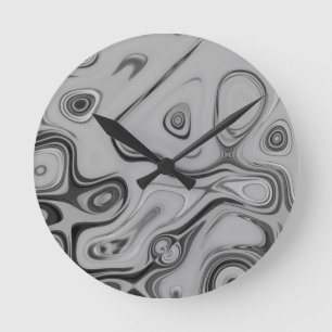 Beautiful Lovely Ash Gray Texture Color Art Print Round Clock