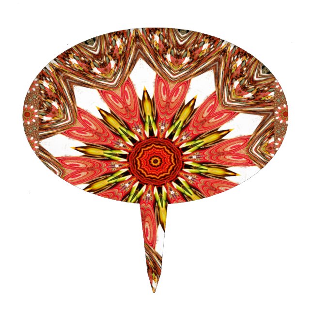 Beautiful Lovely Asian  traditional edgy pattern Cake Topper (Front)