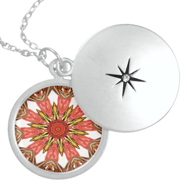 Beautiful Lovely Asian  traditional edgy pattern Locket Necklace (Front)