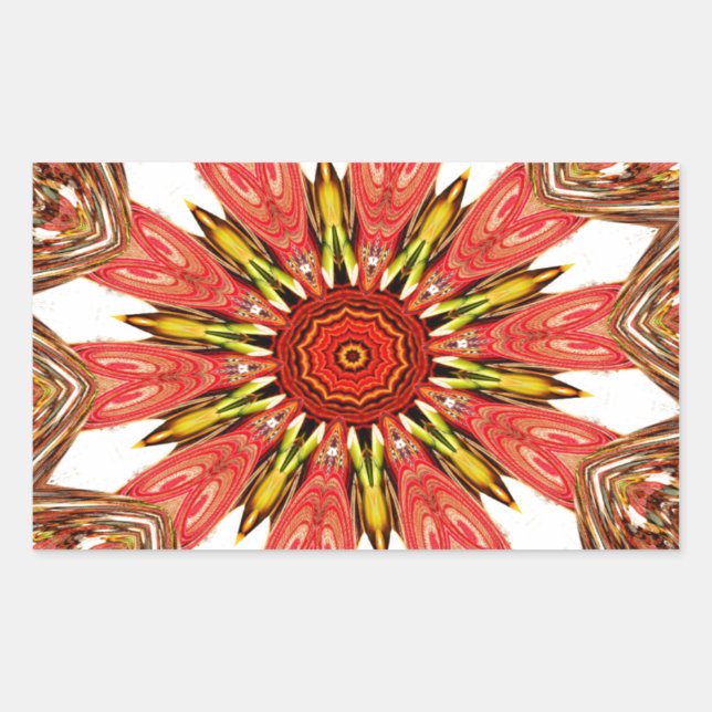 Beautiful Lovely Asian  traditional edgy pattern Rectangular Sticker (Front)