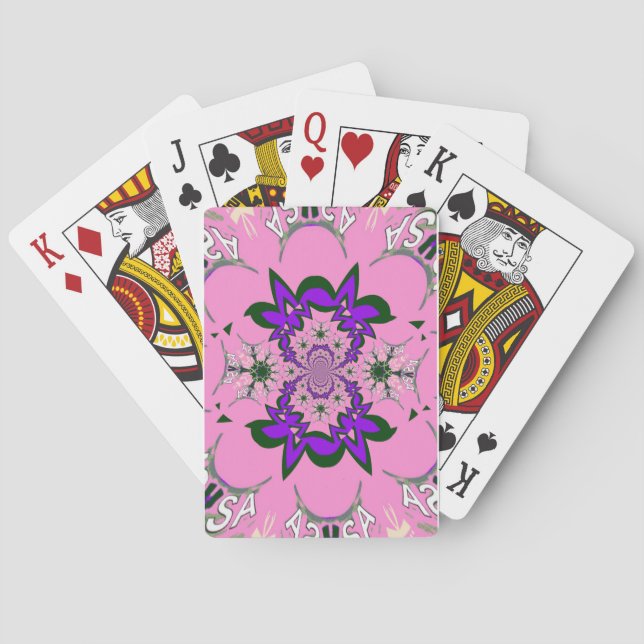 Beautiful Lovely Baby Pink Floral Purple Shade  Poker Cards (Back)
