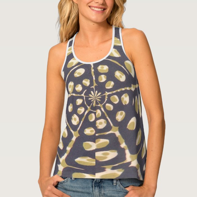 Beautiful Lovely blue African print pattern design Tank Top (Front)
