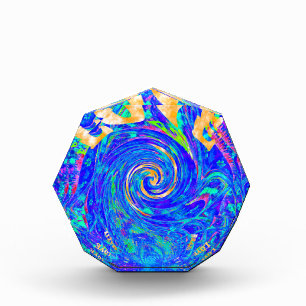 Beautiful Lovely Blue Love Print Flash vector art Acrylic Award