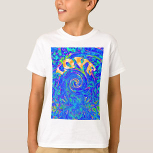 Beautiful Lovely Blue Love Print Flash  vector art T-Shirt