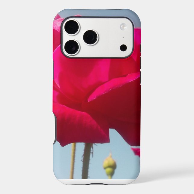 Beautiful Lovely Celestial Rose Red Against Blue  Case-Mate iPhone Case (Back)