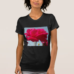 Beautiful Lovely Celestial Rose Red Against Blue T-Shirt