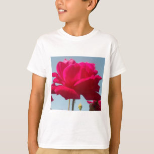 Beautiful Lovely Celestial Rose Red Against Blue T-Shirt