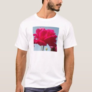 Beautiful Lovely Celestial Rose: Red Against Blue T-Shirt