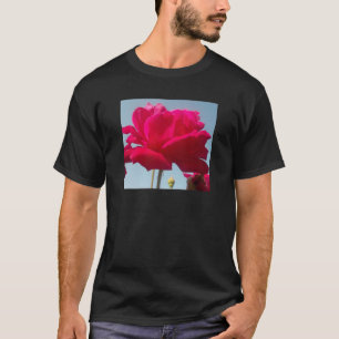 Beautiful Lovely Celestial Rose Red Against Blue T-Shirt