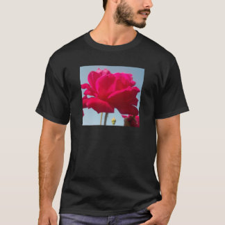 Beautiful Lovely Celestial Rose Red Against Blue T-Shirt