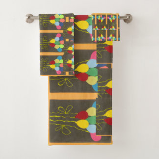 Beautiful Lovely Colorful Happy Birthday Balloons Bath Towel Set