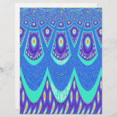 Beautiful Lovely Cyan Blue batik Print vector Art (Front/Back)