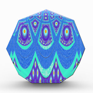 Beautiful Lovely Cyan Blue batik Print vector Art Acrylic Award