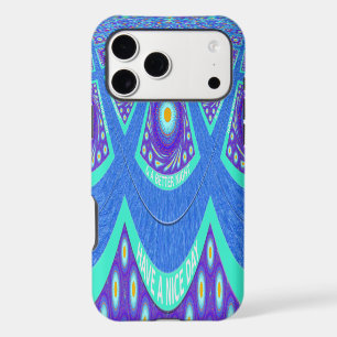 Beautiful Lovely Cyan Blue batik Print vector Art iPhone 17 Pro Max Case