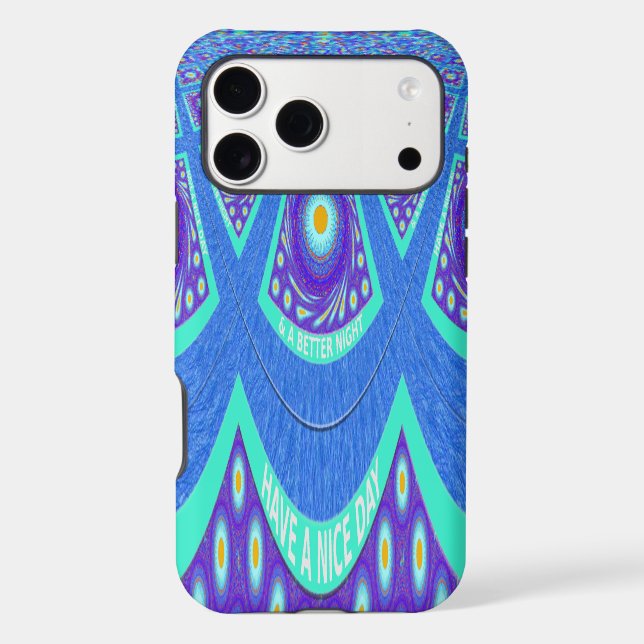 Beautiful Lovely Cyan Blue batik Print vector Art Case-Mate iPhone Case (Back)