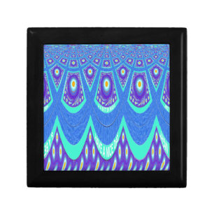 Beautiful Lovely Cyan Blue batik Print vector Art Gift Box