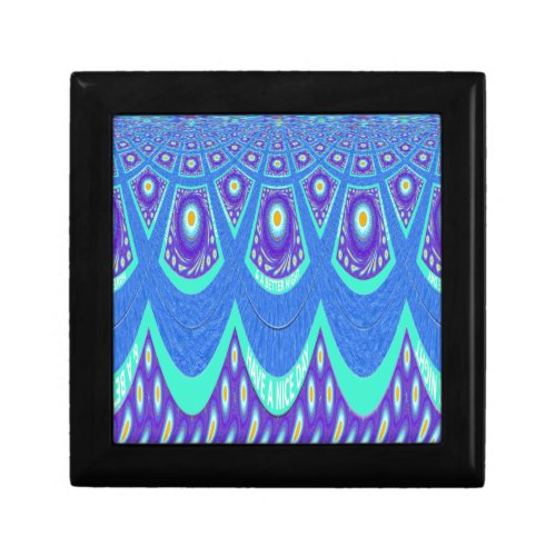 Beautiful Lovely Cyan Blue batik Print vector Art Gift Box