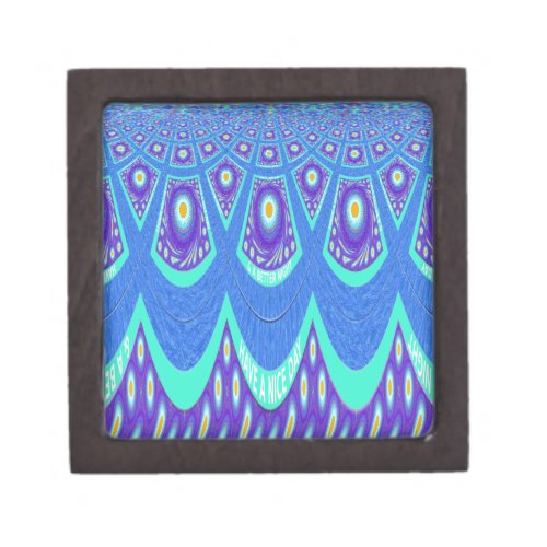 Beautiful Lovely Cyan Blue batik Print vector Art Gift Box