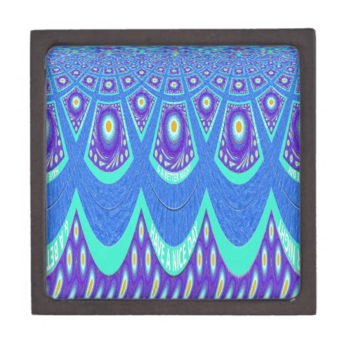 Beautiful Lovely Cyan Blue batik Print vector Art Gift Box