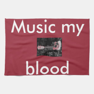 Beautiful Lovely Guitar African Grayscale Motif Ar Towel