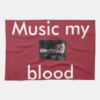 Beautiful Lovely Guitar African Grayscale Motif Ar Towel