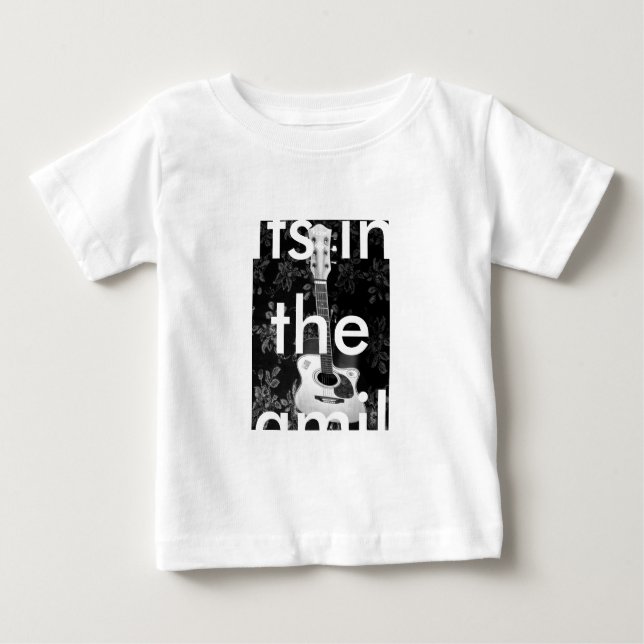 Beautiful Lovely Guitar African Grayscale Motif  Baby T-Shirt (Front)