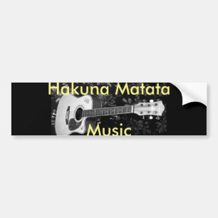 Beautiful Lovely Guitar African Grayscale Motif Bumper Sticker