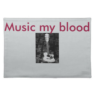 Beautiful Lovely Guitar African Grayscale Motif  Cloth Placemat