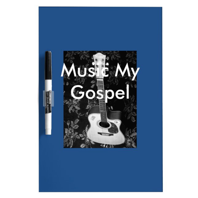 Beautiful Lovely Guitar African Grayscale Motif  Dry-Erase Board (Front)