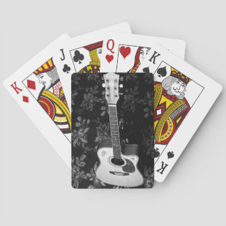 Beautiful Lovely Guitar African Grayscale Motif  Poker Cards