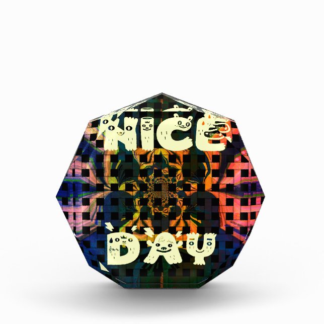 Beautiful Lovely Have a Nice Day Text Print vector Award (Front)