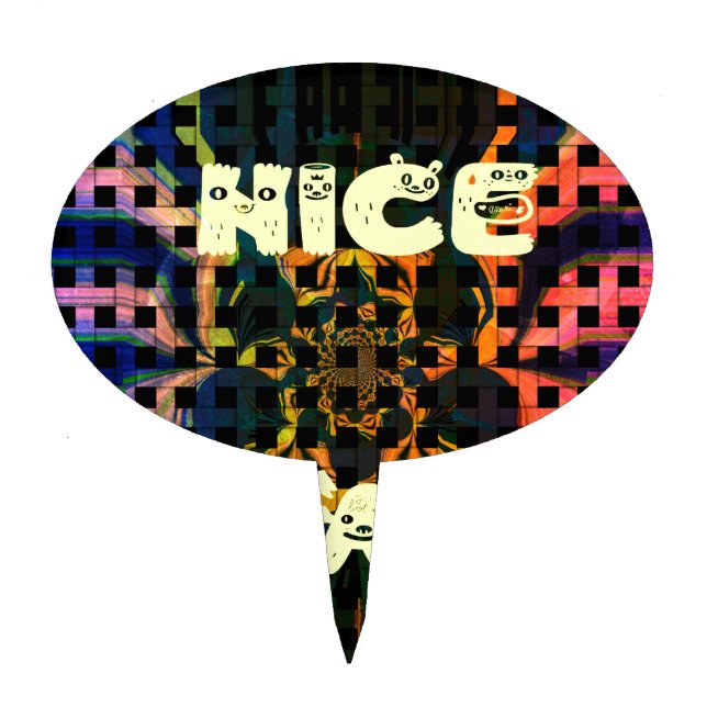 Beautiful Lovely Have a Nice Day Text Print vector Cake Topper (Front)